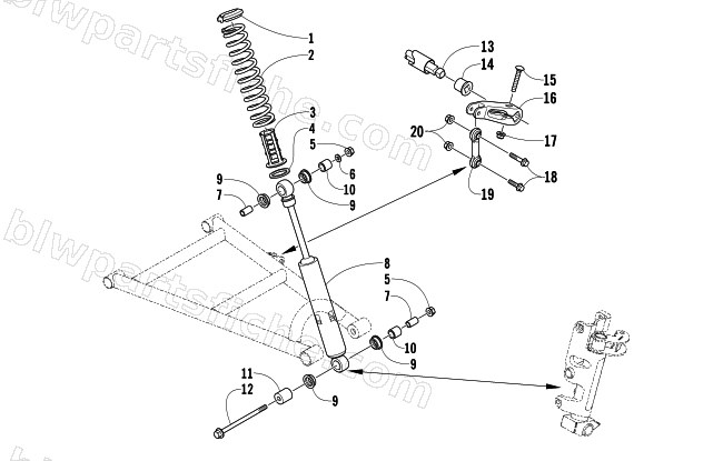 SHOCK ABSORBER AND SWAY BAR ASSEMBLY diagram