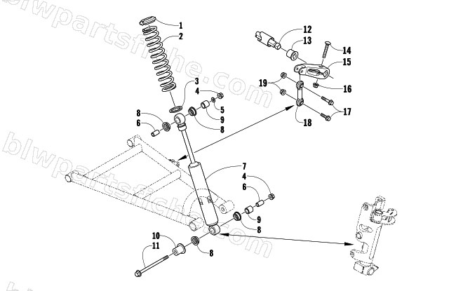 SHOCK ABSORBER AND SWAY BAR ASSEMBLY diagram