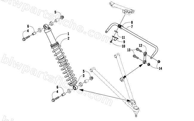 SHOCK ABSORBER AND SWAY BAR ASSEMBLY diagram