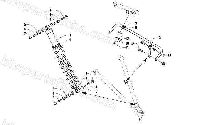 SHOCK ABSORBER AND SWAY BAR ASSEMBLY diagram