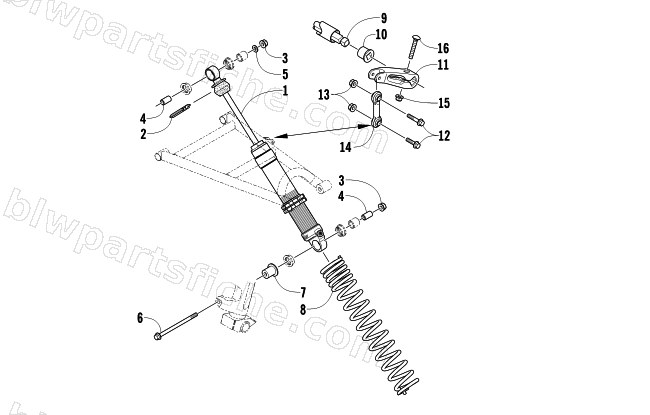 SHOCK ABSORBER AND SWAY BAR ASSEMBLY diagram