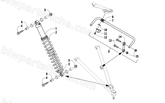 SHOCK ABSORBER AND SWAY BAR ASSEMBLY diagram