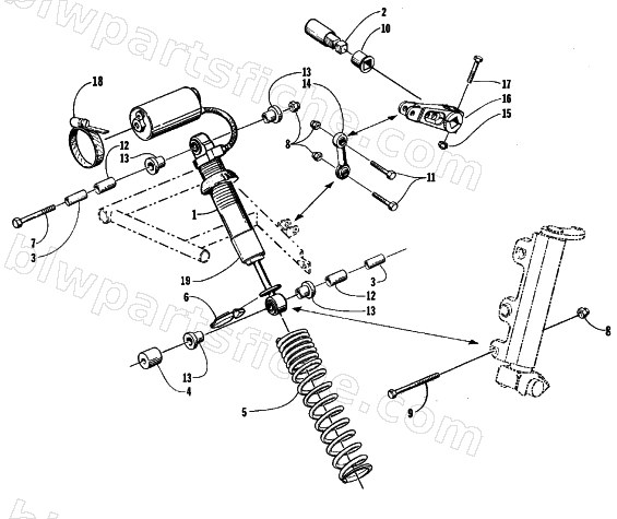 SHOCK ABSORBER AND SWAY BAR ASSEMBLY diagram