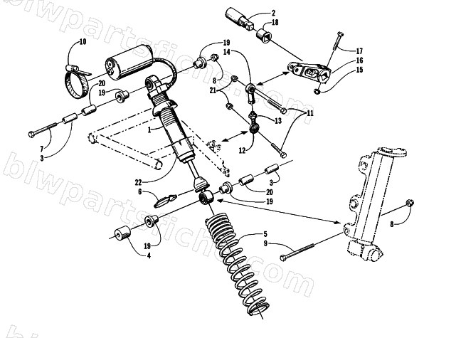 SHOCK ABSORBER AND SWAY BAR ASSEMBLY diagram