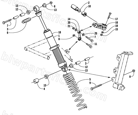 SHOCK ABSORBER AND SWAY BAR ASSEMBLY diagram