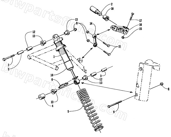 SHOCK ABSORBER AND SWAY BAR ASSEMBLY diagram