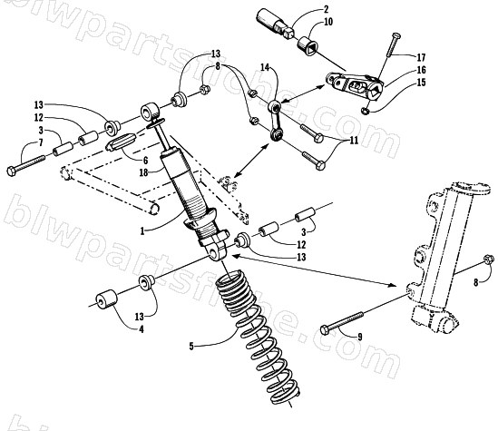 SHOCK ABSORBER AND SWAY BAR ASSEMBLY diagram