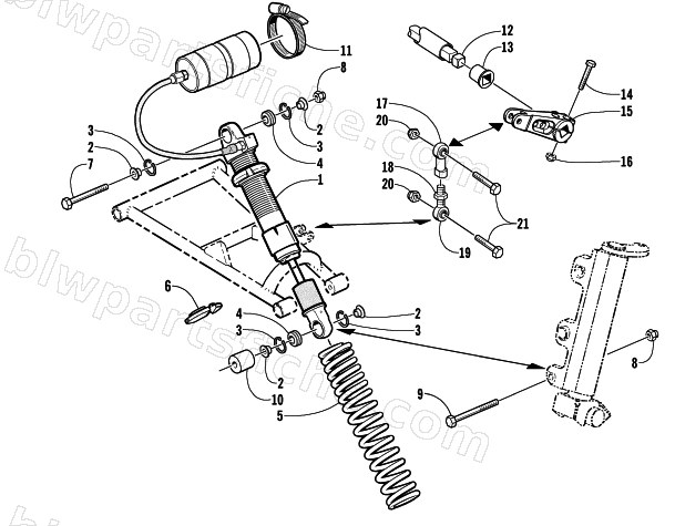 SHOCK ABSORBER AND SWAY BAR ASSEMBLY (Cross Country) diagram