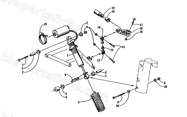 SHOCK ABSORBER AND SWAY BAR ASSEMBLY diagram