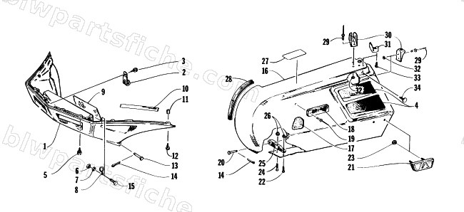 SIDE PODS AND NOSEPIECE ASSEMBLIES diagram