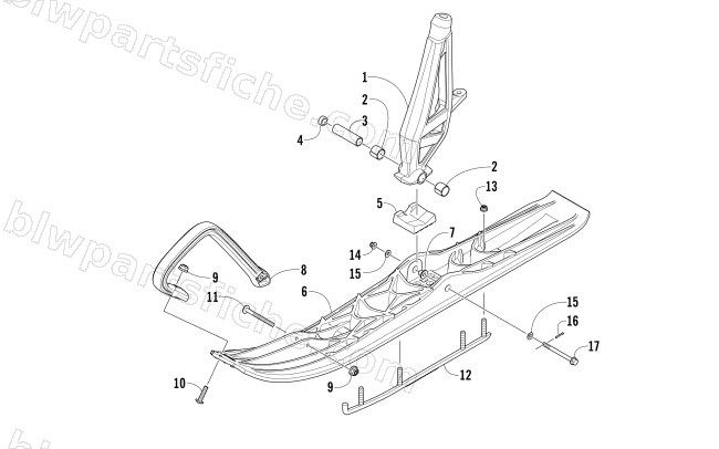 SKI AND SPINDLE ASSEMBLY diagram