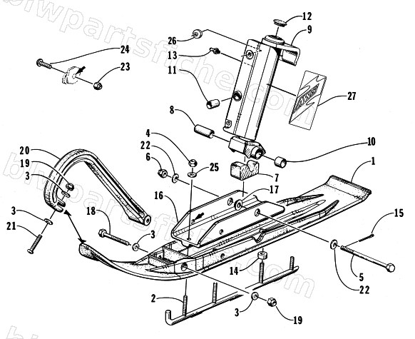 SKI AND SPINDLE ASSEMBLY diagram