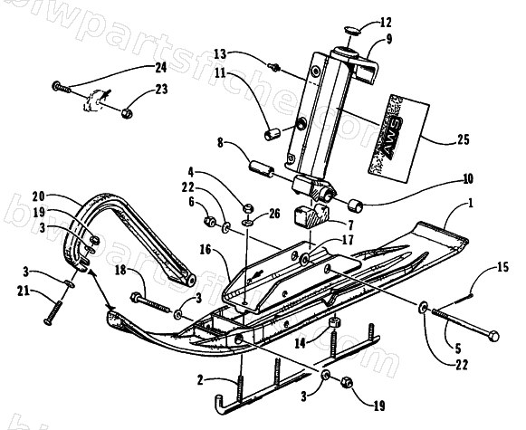 SKI AND SPINDLE ASSEMBLY diagram