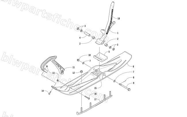 SKI AND SPINDLE ASSEMBLY diagram