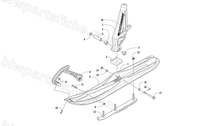 SKI AND SPINDLE ASSEMBLY diagram