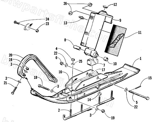 SKI AND SPINDLE ASSEMBLY diagram