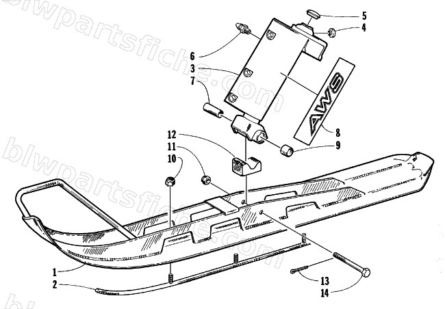 SKI AND SPINDLE ASSEMBLY diagram