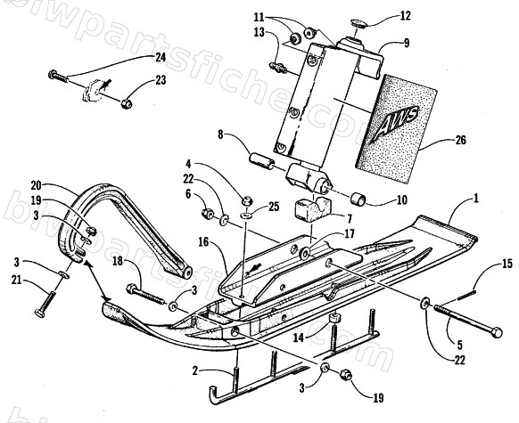 SKI AND SPINDLE ASSEMBLY diagram