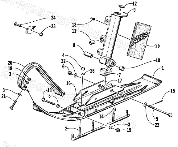 SKI AND SPINDLE ASSEMBLY diagram
