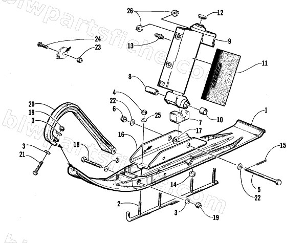 SKI AND SPINDLE ASSEMBLY diagram