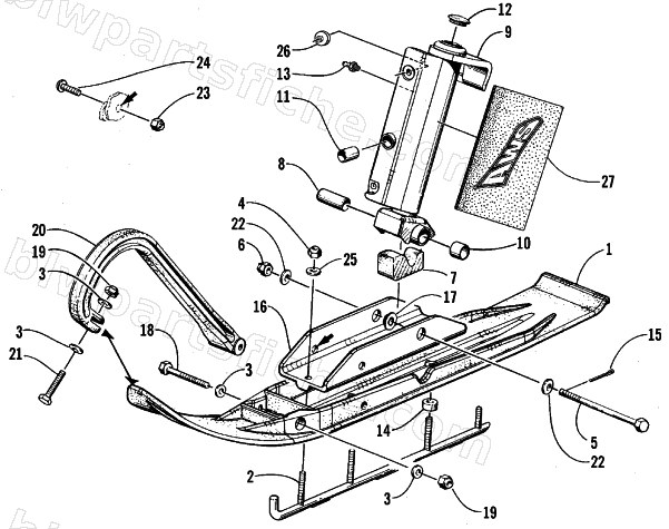 SKI AND SPINDLE ASSEMBLY diagram
