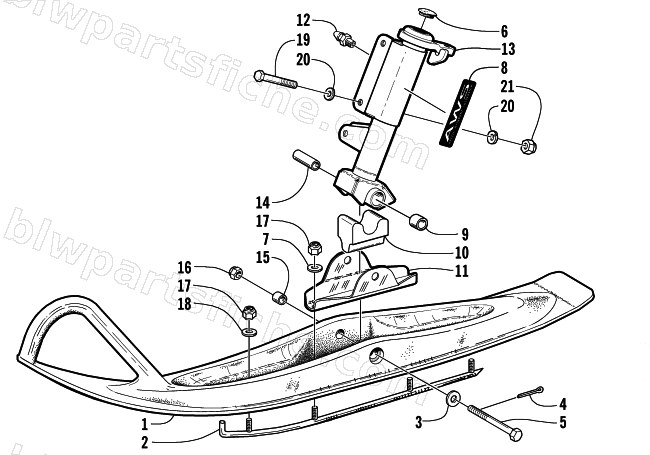 SKI AND SPINDLE ASSEMBLY diagram
