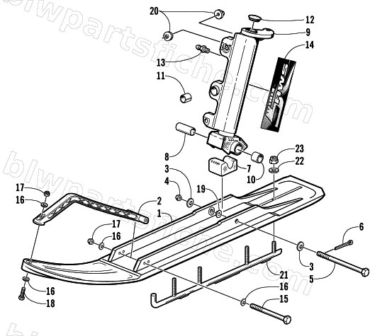 SKI AND SPINDLE ASSEMBLY diagram