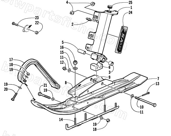 SKI AND SPINDLE ASSEMBLY diagram