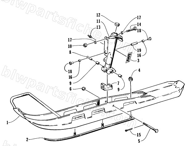 SKI AND SPINDLE ASSEMBLY diagram