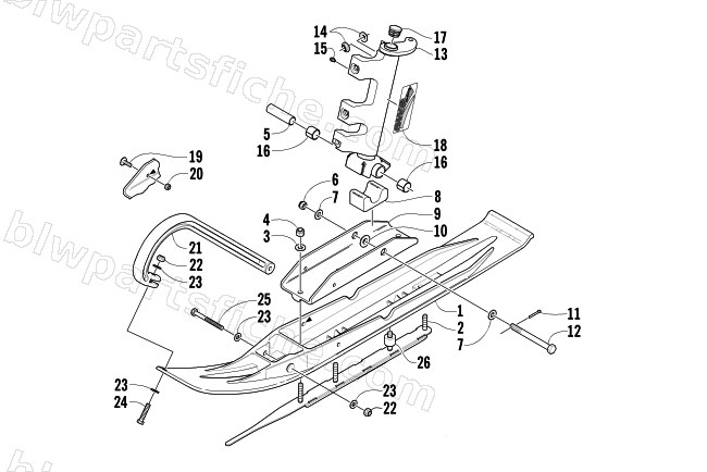 SKI AND SPINDLE ASSEMBLY diagram