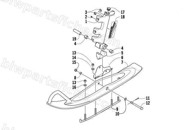 SKI AND SPINDLE ASSEMBLY diagram