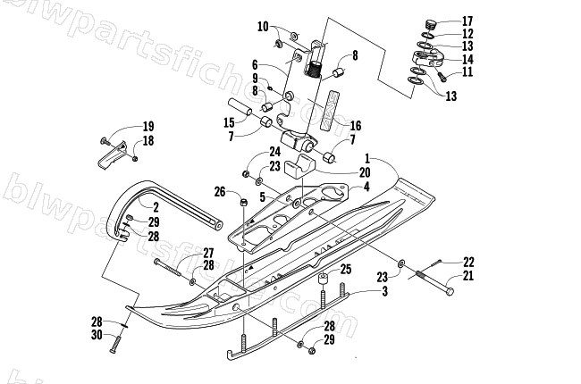 SKI AND SPINDLE ASSEMBLY diagram