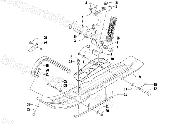 SKI AND SPINDLE ASSEMBLY diagram