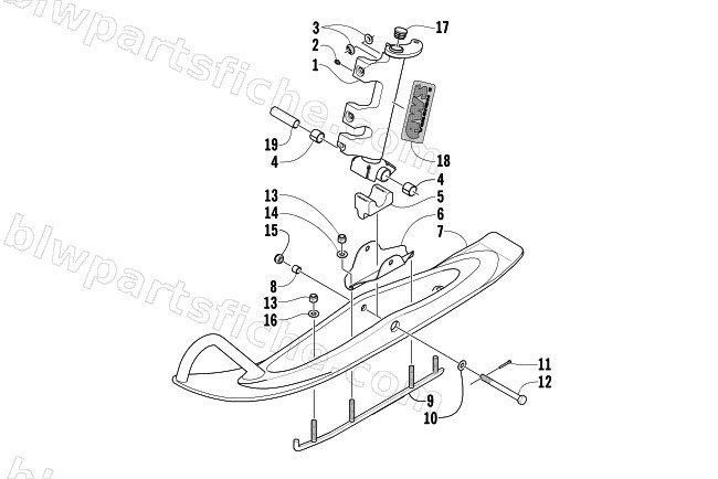 SKI AND SPINDLE ASSEMBLY diagram