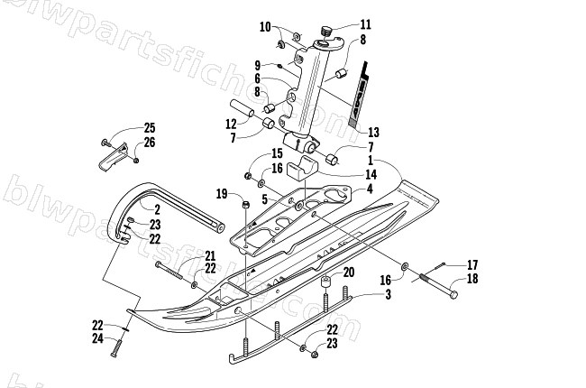 SKI AND SPINDLE ASSEMBLY diagram
