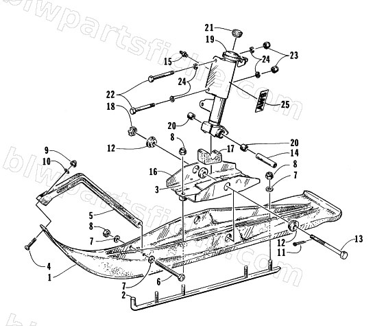SKI AND SPINDLE ASSEMBLY diagram