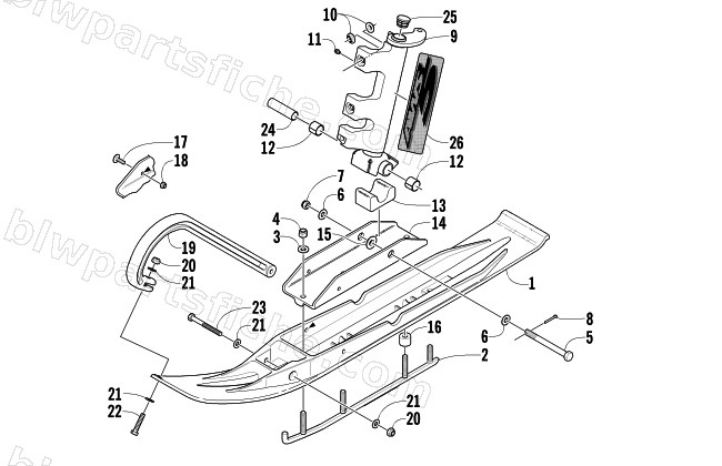 SKI AND SPINDLE ASSEMBLY diagram