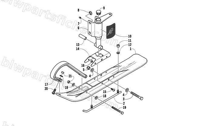 SKI AND SPINDLE ASSEMBLY diagram