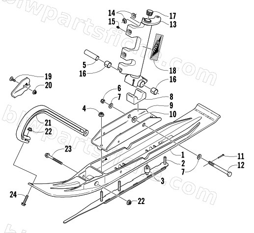 SKI AND SPINDLE ASSEMBLY diagram