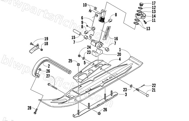SKI AND SPINDLE ASSEMBLY diagram