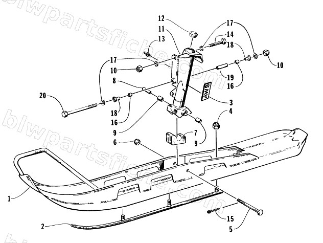 SKI AND SPINDLE ASSEMBLY diagram