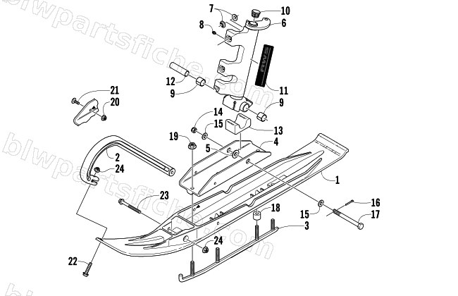 SKI AND SPINDLE ASSEMBLY diagram