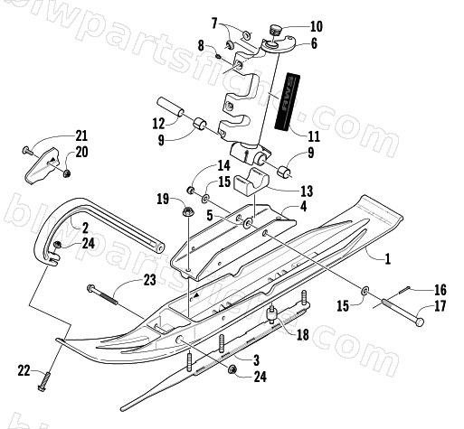 SKI AND SPINDLE ASSEMBLY diagram