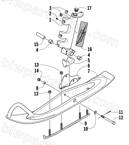 SKI AND SPINDLE ASSEMBLY diagram