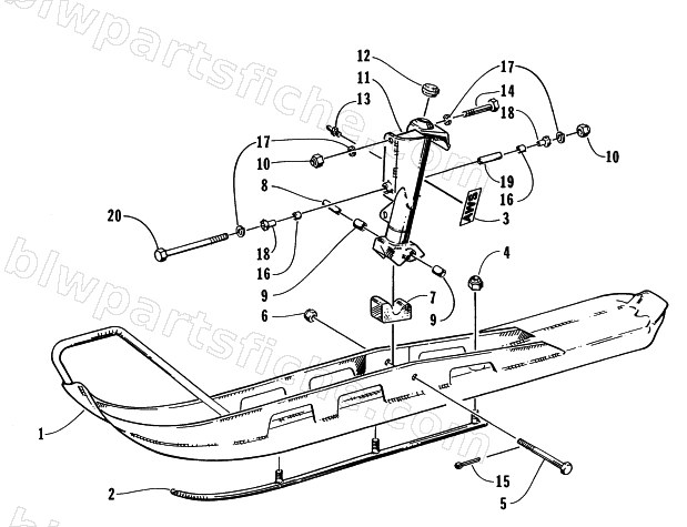 SKI AND SPINDLE ASSEMBLY diagram