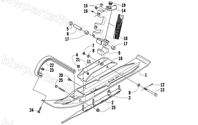 SKI AND SPINDLE ASSEMBLY diagram
