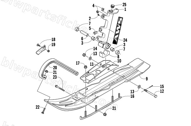SKI AND SPINDLE ASSEMBLY diagram