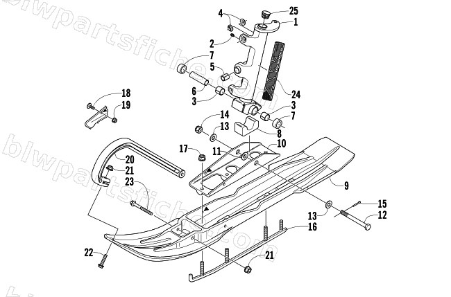SKI AND SPINDLE ASSEMBLY diagram
