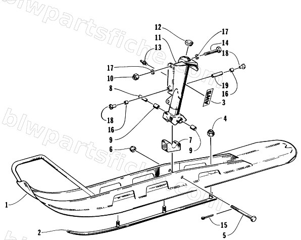 SKI AND SPINDLE ASSEMBLY diagram