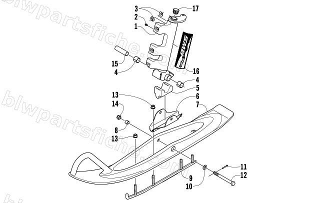 SKI AND SPINDLE ASSEMBLY diagram